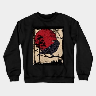 corvidae red blood moon Crewneck Sweatshirt